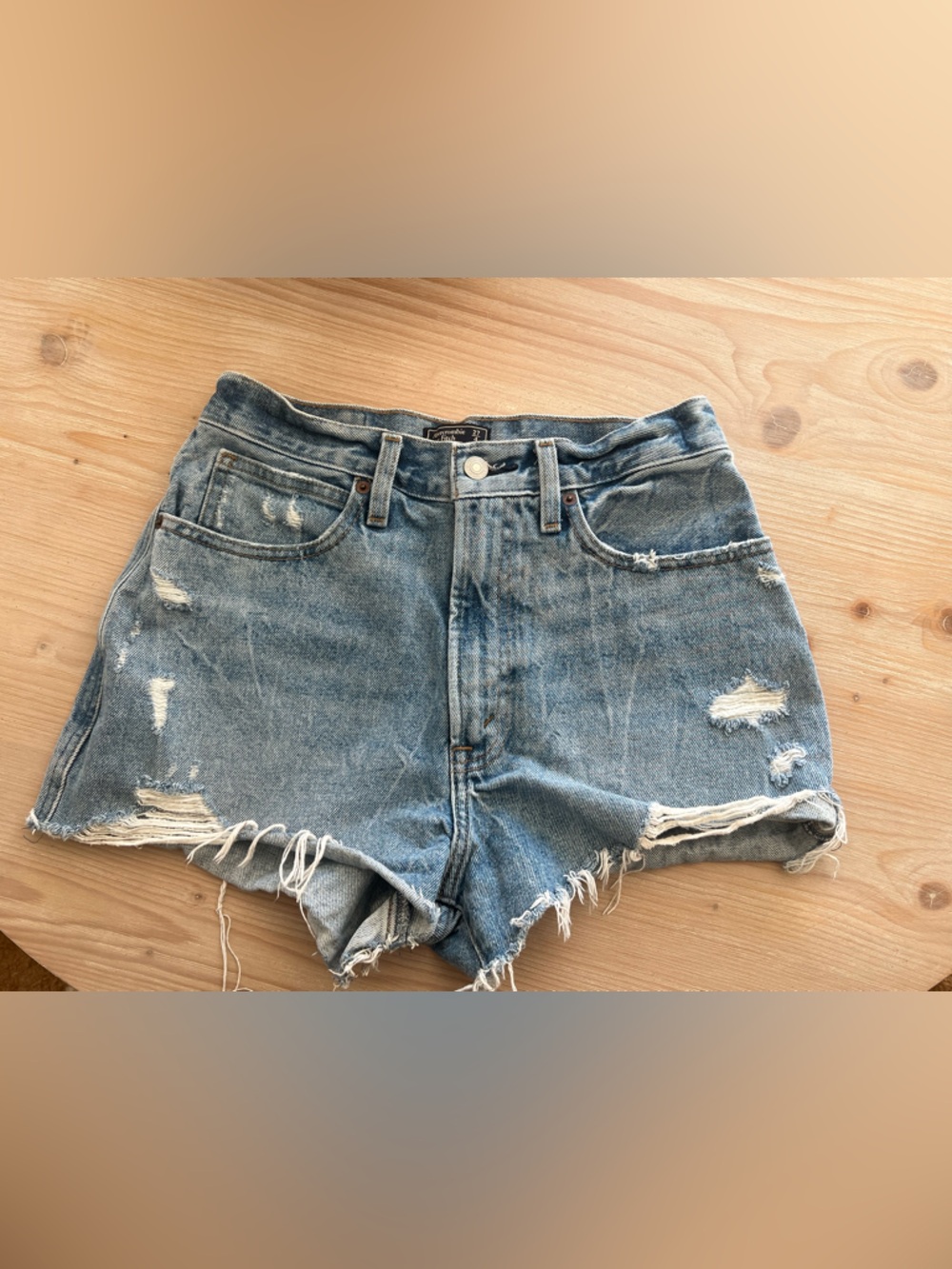 Abercrombie & Fitch Distressed Denim Cutoff Shorts Size 27
